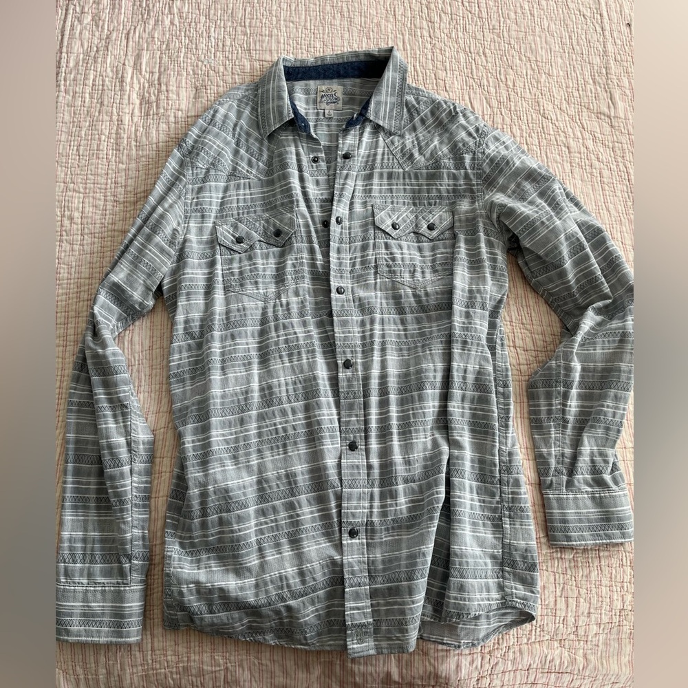 Men's Gray Casual Button Down Shirt